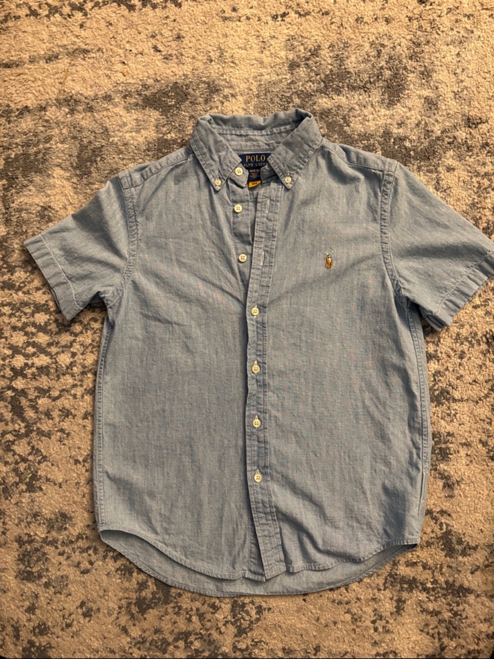 Polo by Ralph Lauren Light Blue Short-Sleeve Chambray Shirt